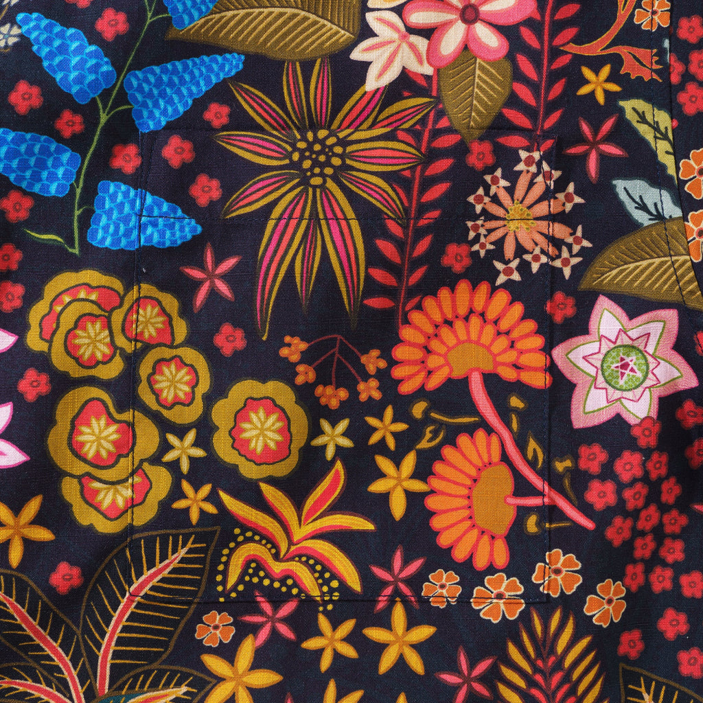 1950s Floral Hawaiian Shirt 100% Cotton Men's Short Sleeve Button-down Aloha Shirt Exquisite Floral Tapestry By Mo