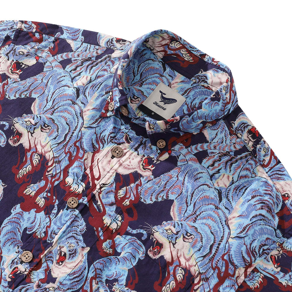 Men's Hawaiian Shirt The Staredown Print Cotton Button-down Short Sleeve Aloha Shirt By Sun
