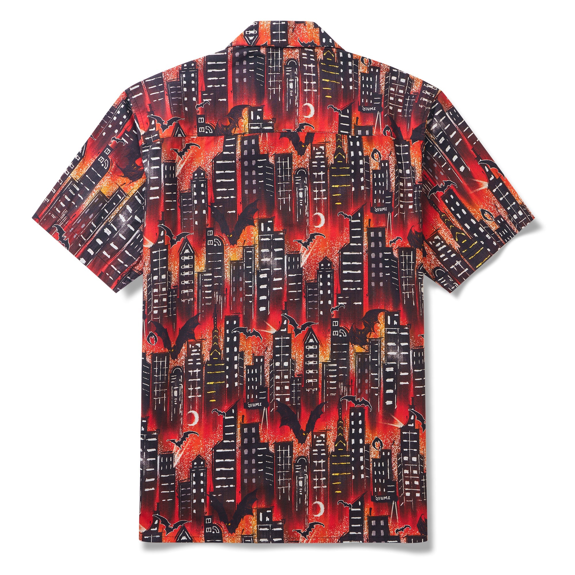 Guardian of the Night 100% Cotton Men's Short Sleeve Camp Collar Shirt Aloha Hawaiian Halloween By Sun