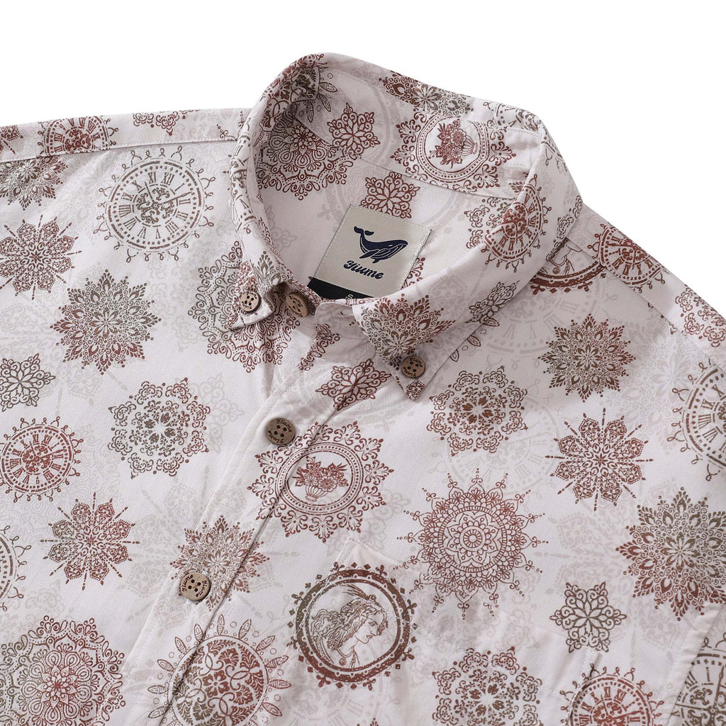 Men's Hawaiian Shirt Virgo Print Tencel™ Button-down Short Sleeve Aloha Shirt The 12 Zodiac Signs By Sherry