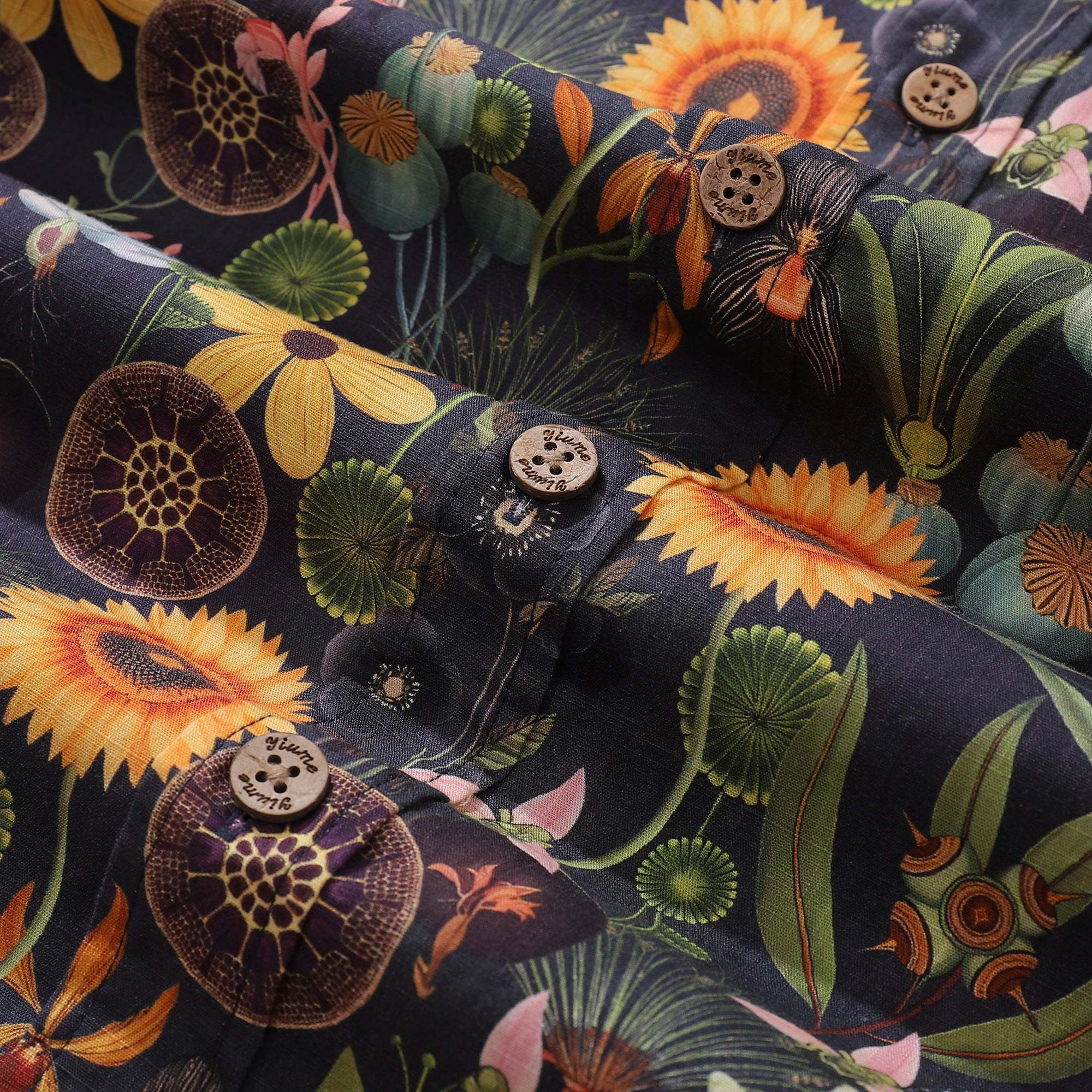 1930s Floral Hawaiian Shirt For Men Sunflower Shirt 100% Cotton Short Sleeve Button-down Dress Shirt By Mo