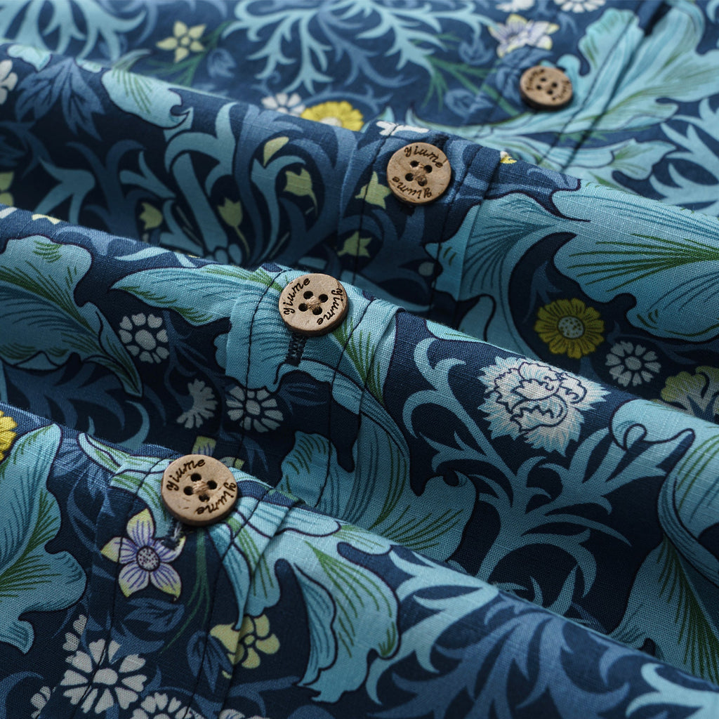 Hawaiian Shirt For Men Lush Blooms Button-down Shirt Short Sleeve 100% Cotton Aloha Shirt By Sherry