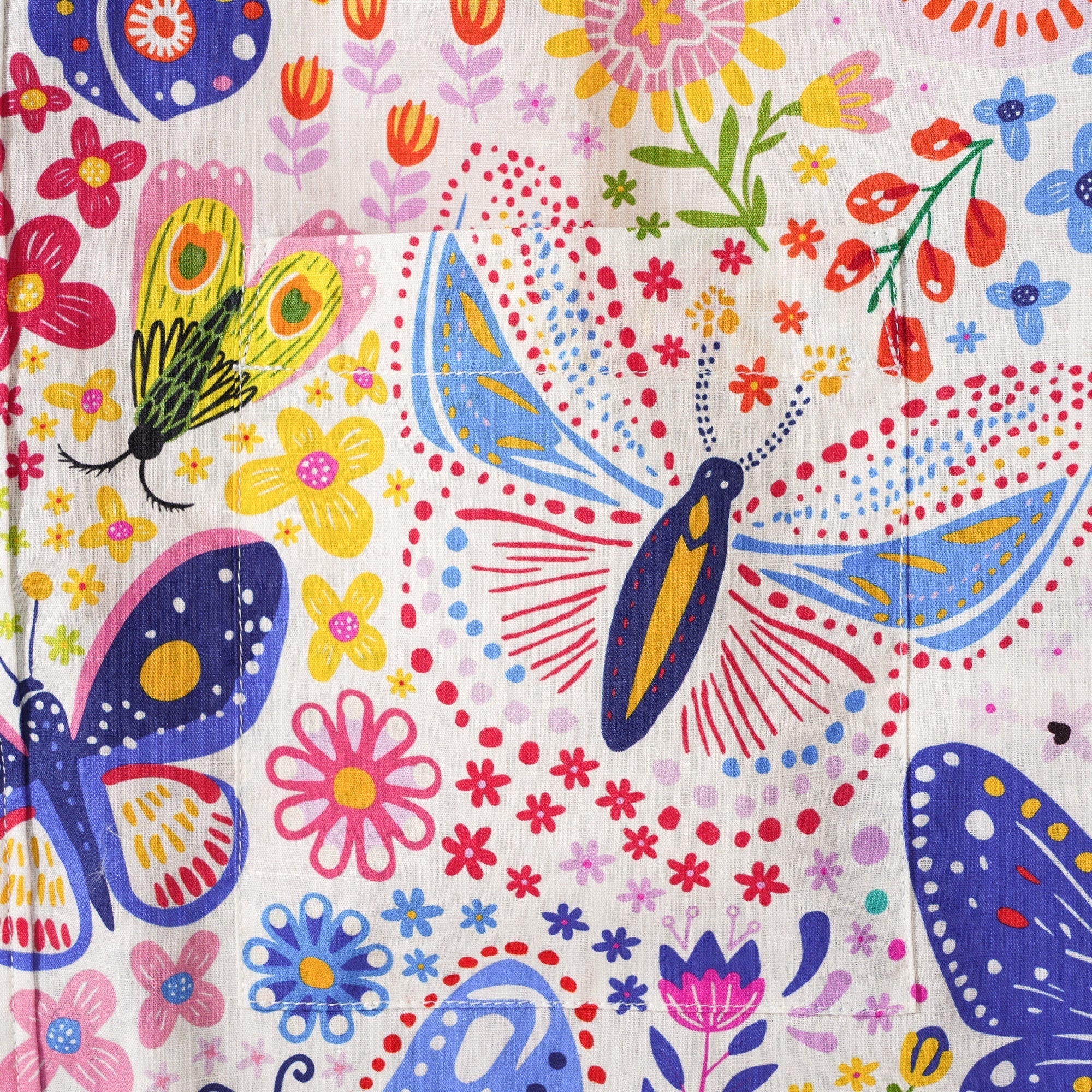 Men's Butterfly Hawaiian Shirt Short Sleeve Button-down 100% Cotton Art Shirt By Cigar