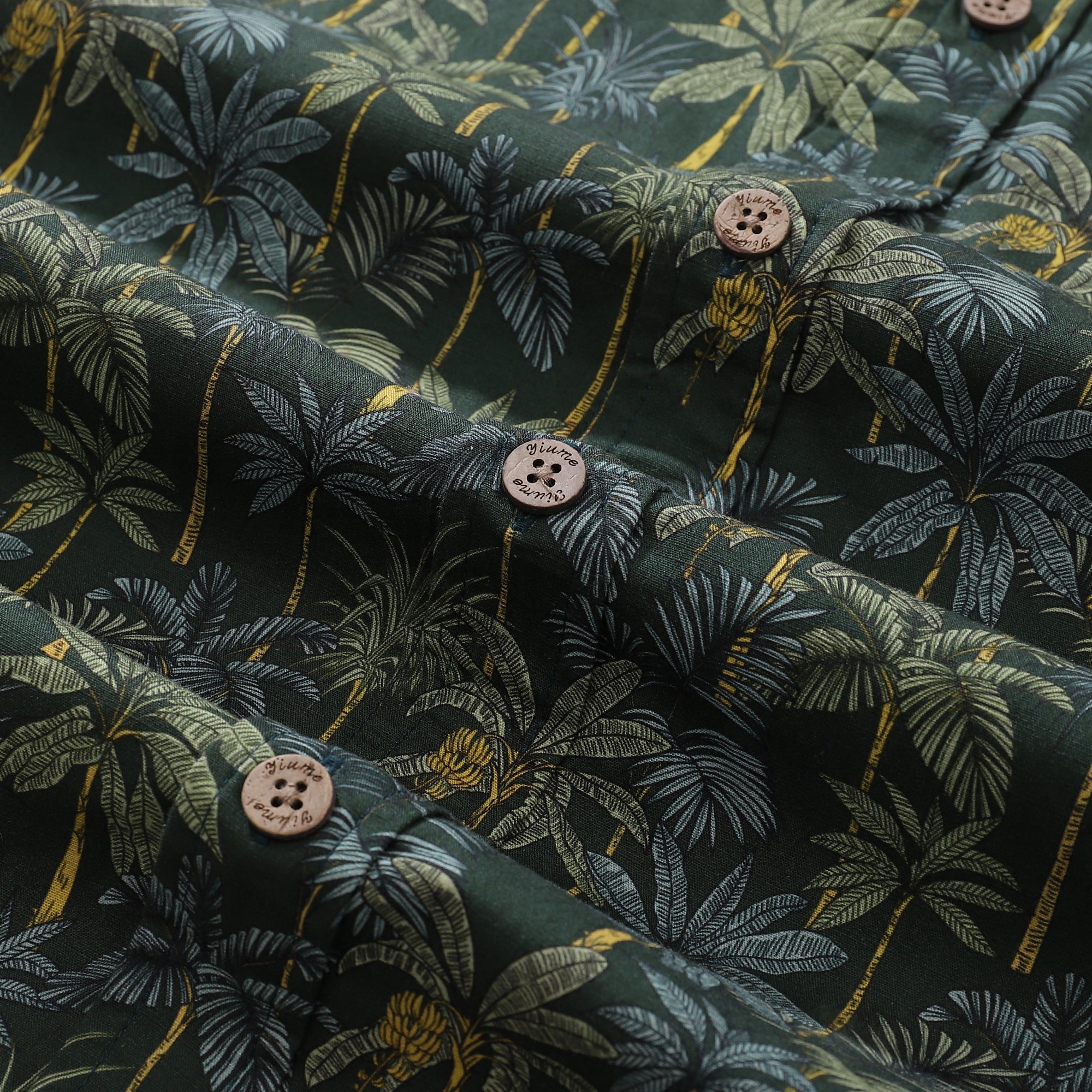 1950s Tropical Hawaiian Shirt For Men Rainforest Print Cotton Button Down Short Sleeve Shirt Tropical Rainforest By Sherry