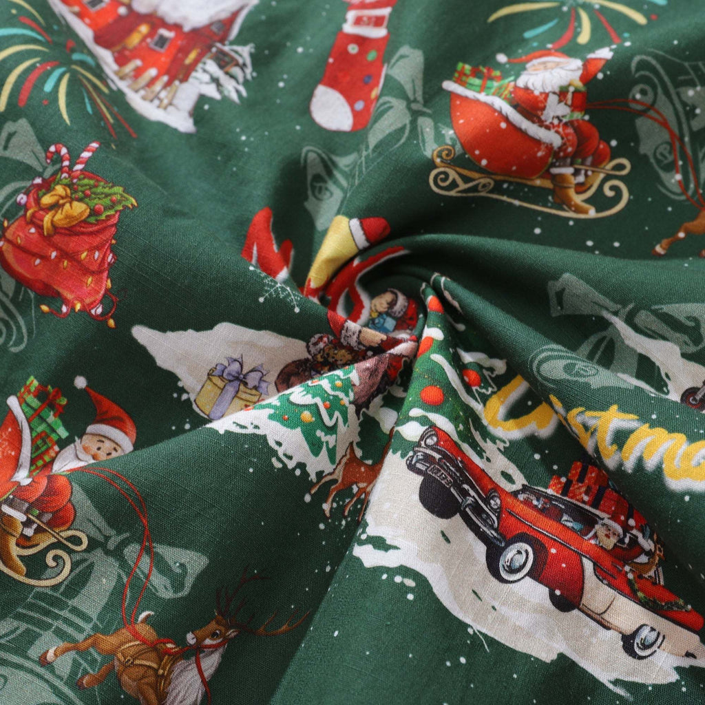 Christmas Gift Men's Hawaiian Shirt A Christmas Eve Snow Print Cotton Camp collar Short Sleeve Aloha Shirt By Sherry