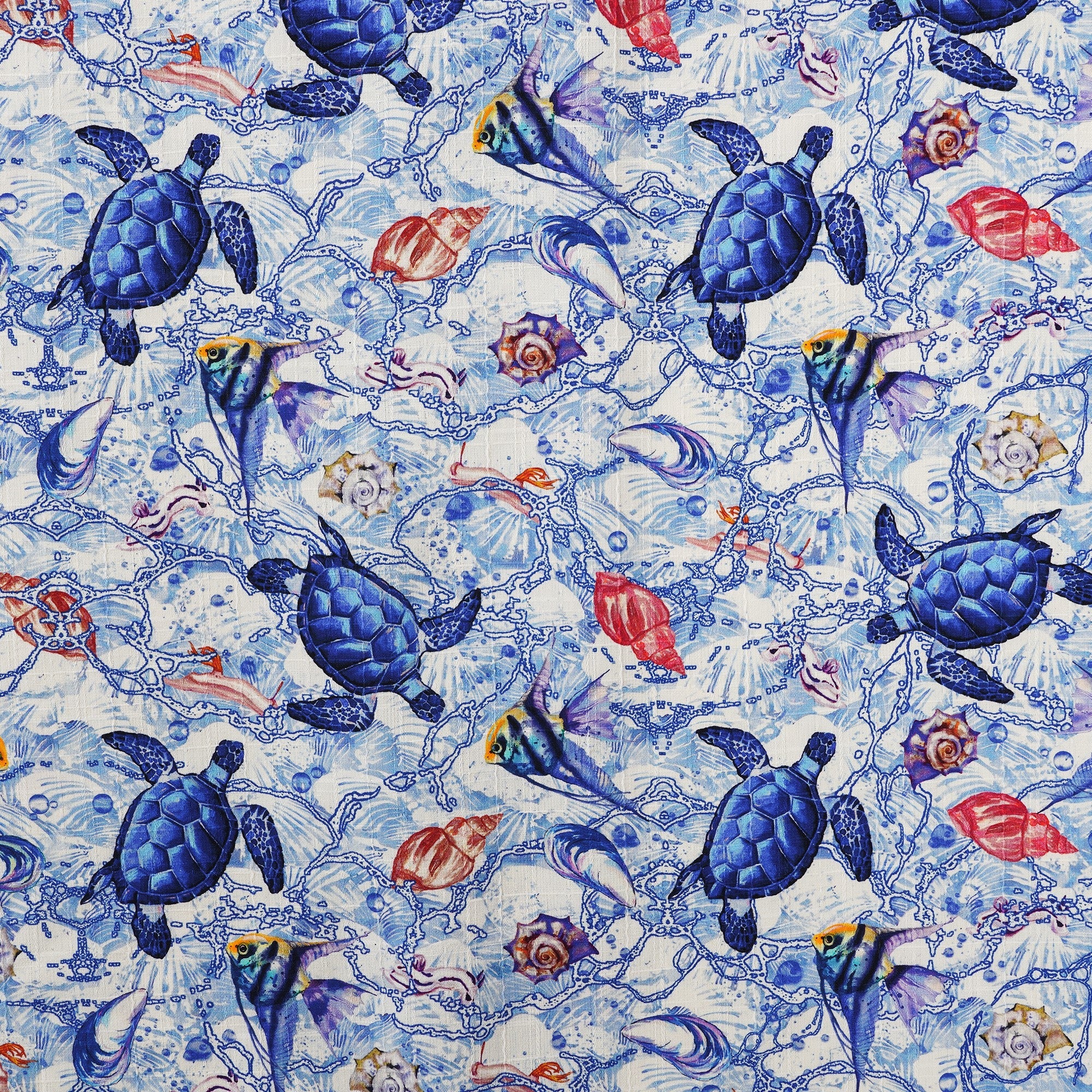 Men's Hawaiian Shirt Short Sleeve Camp Collar 100% Silk Blue Aloha A Sea Turtle's Odyssey By Sun