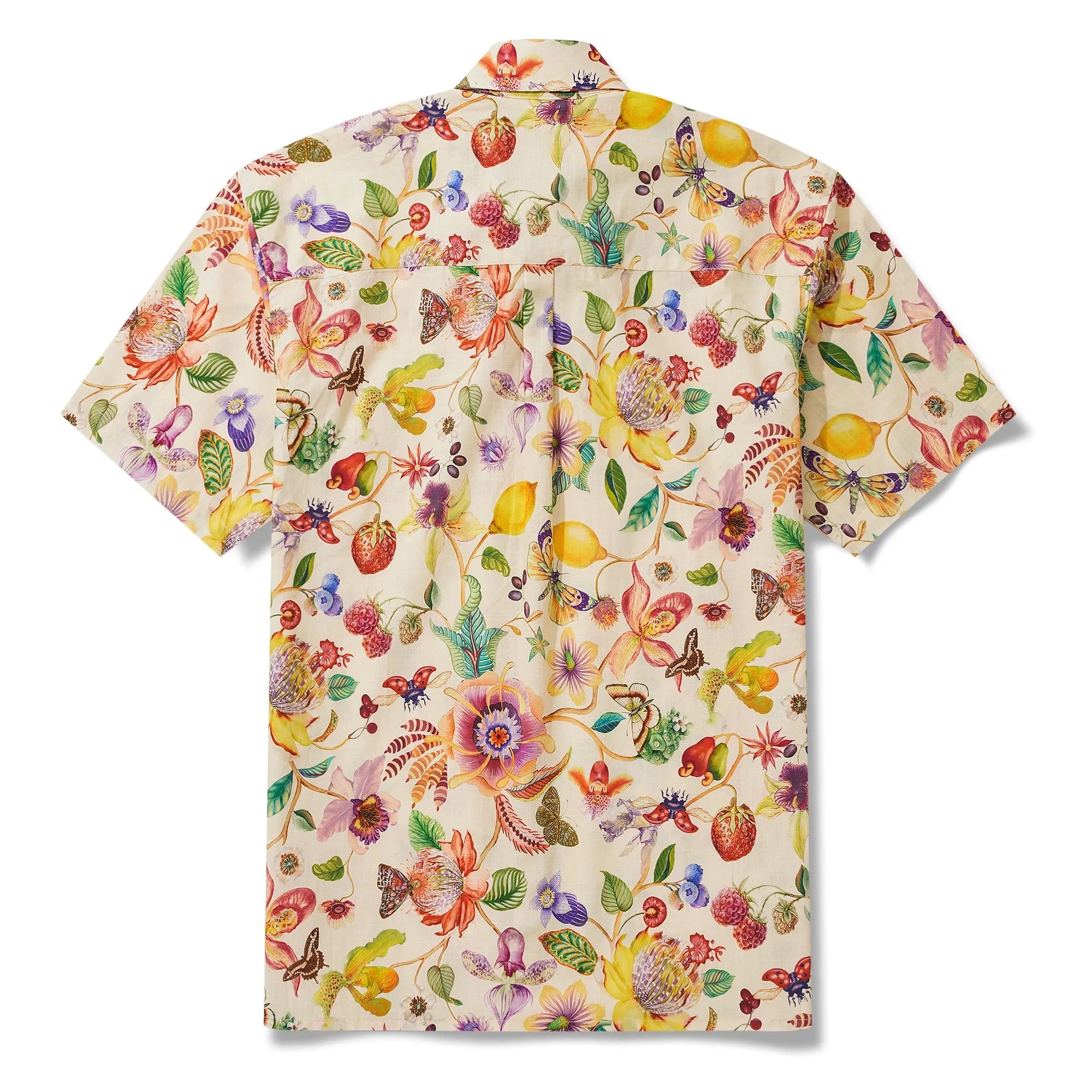 Chemise hawaïenne pour homme à manches courtes, boutonnée, 100 % coton beige Aloha Dreams Of An Exotic Garden par Huan huan
