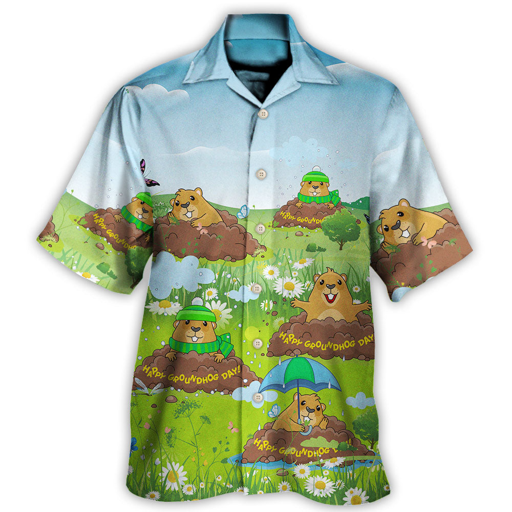 Groundhog Day Happy Day Grass Garden - Hawaiian Shirt