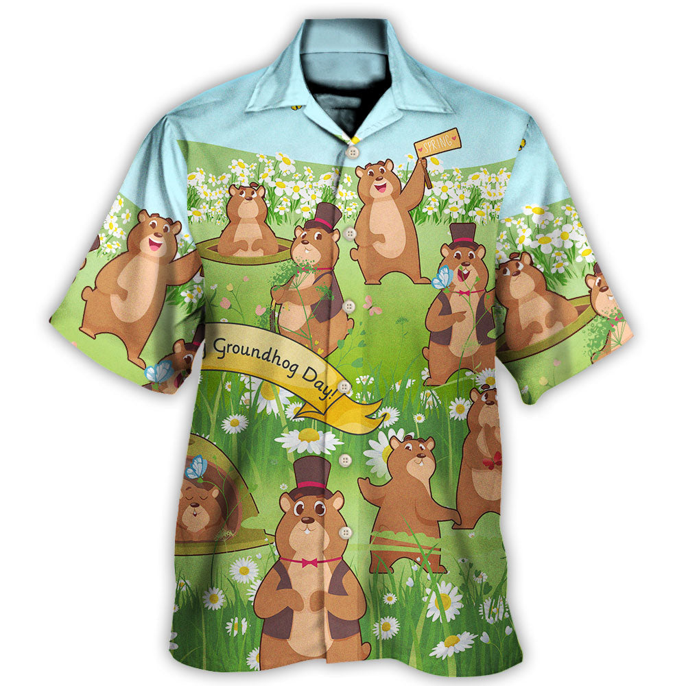 Groundhog Day Grass Flowers - Hawaiian Shirt