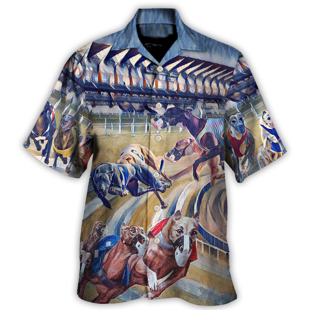 Dog Racing Art Print We Love Dog Racing Greyhound - Hawaiian Shirt