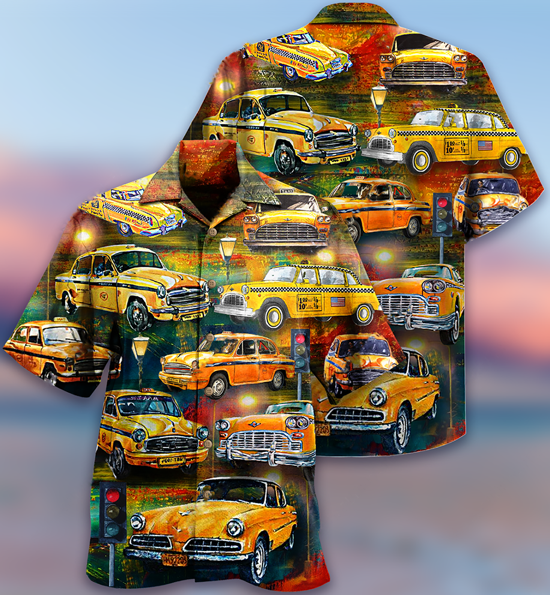 Car Yellow Vintage Style - Hawaiian Shirt