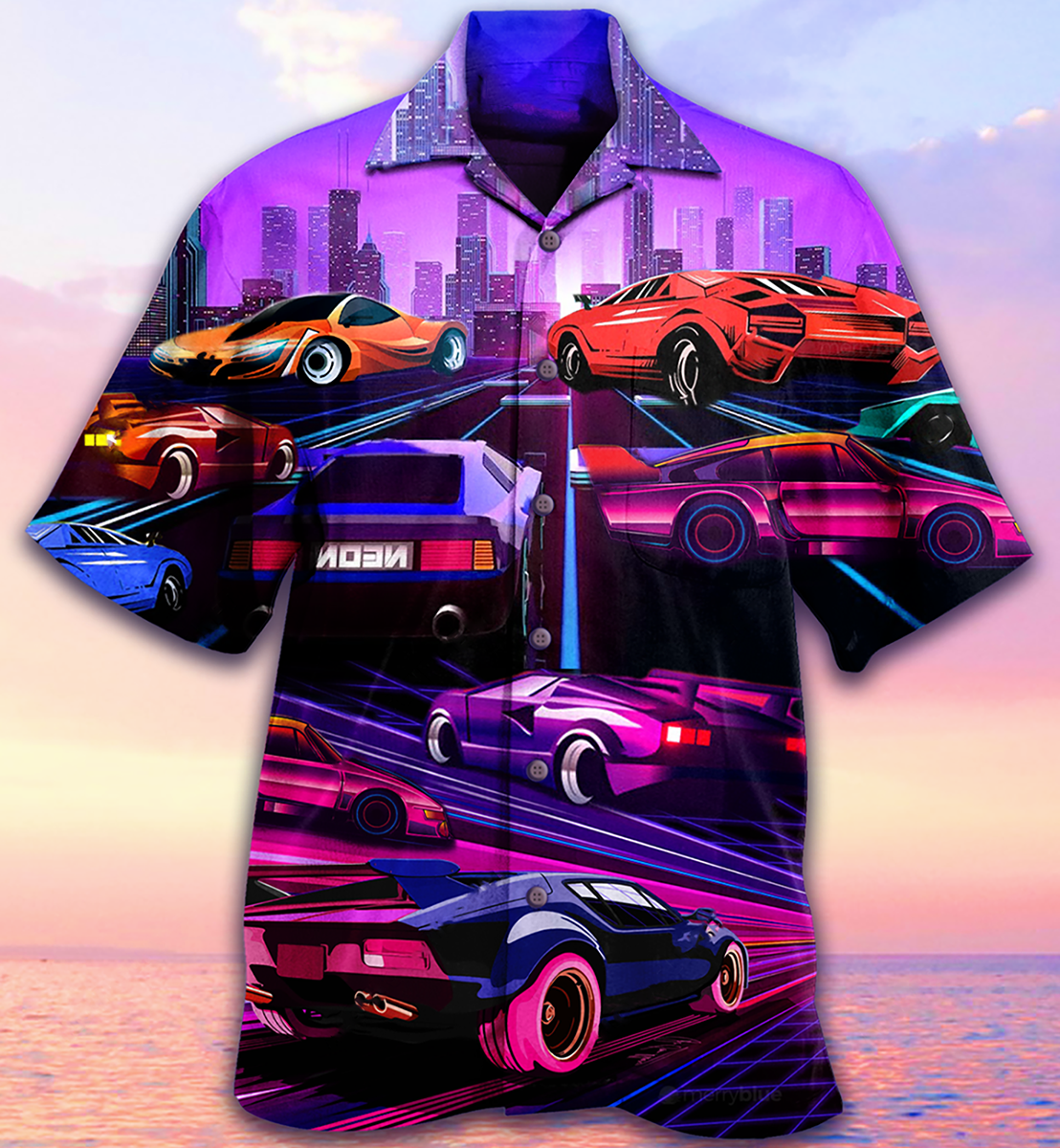 Car Modern Purple - Hawaiian Shirt