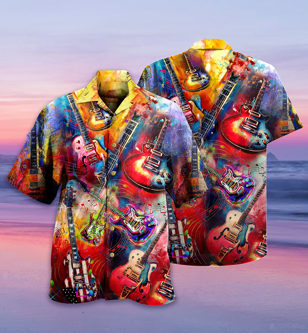 Guitar Music Mix Color Love Life Very Much - Hawaiian Shirt
