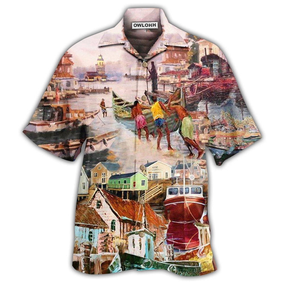 Harbor In The Busy Morning - Hawaiian Shirt