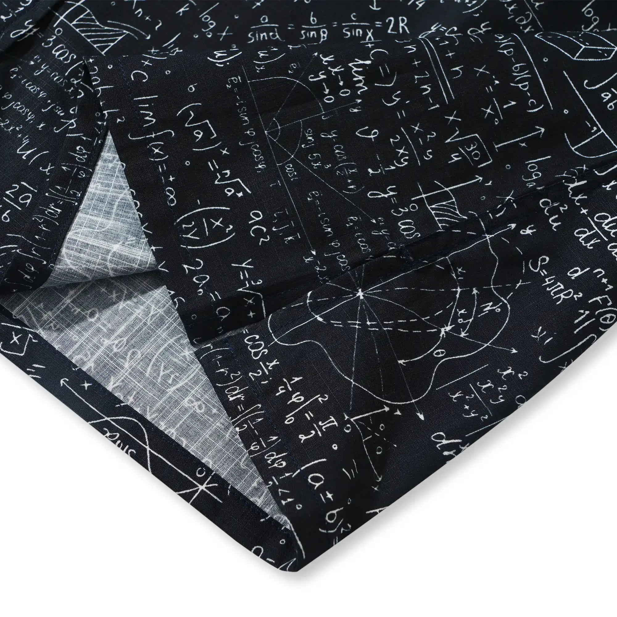 Geek Chic Men's Hawaiian Shirt Short Sleeve Button-down 100% Cotton Black Aloha The Problem Solver Math Formula Physics Equation Science Chalkboard By Yana