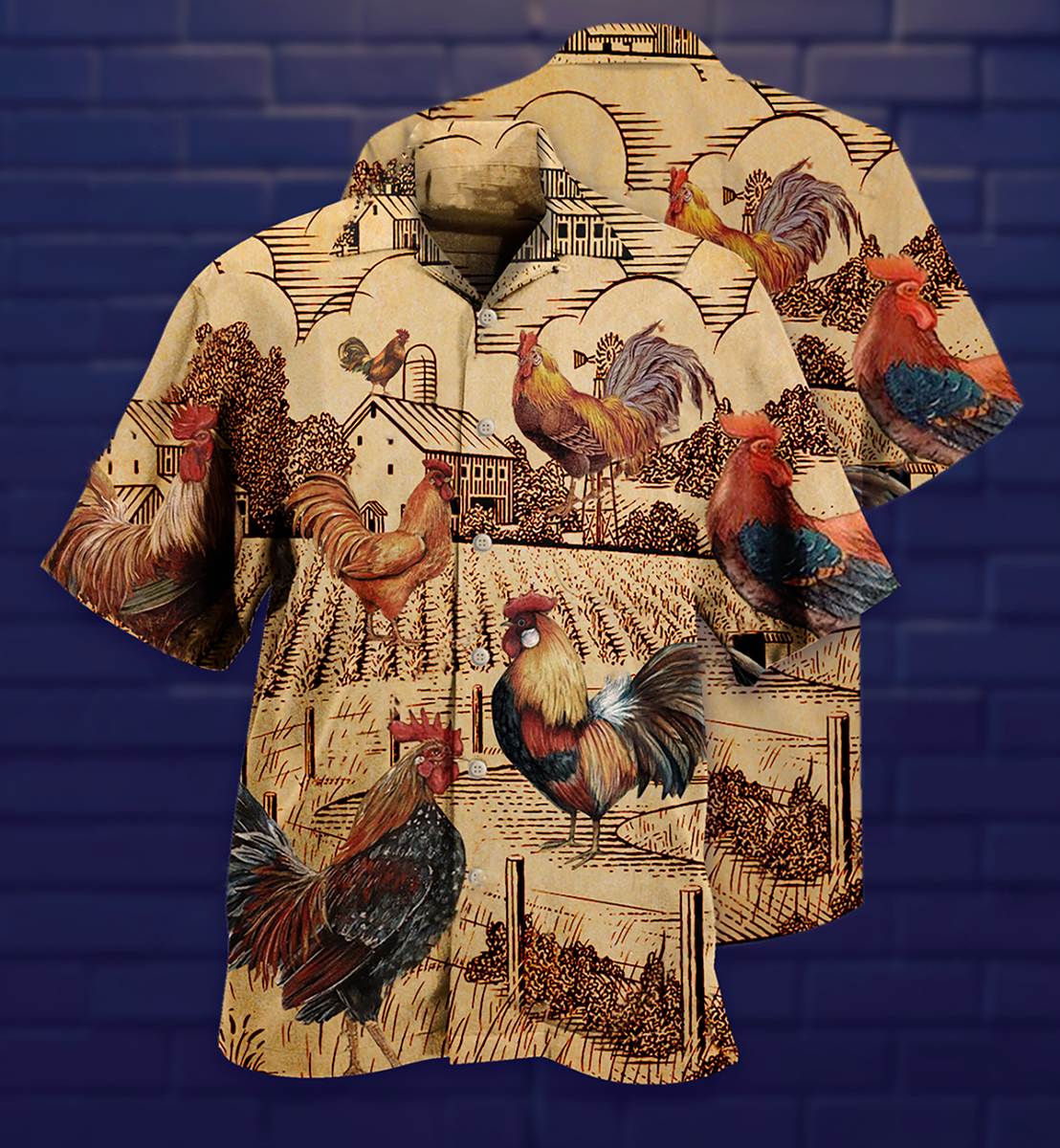 Chicken Love Vintage Style - Hawaiian Shirt