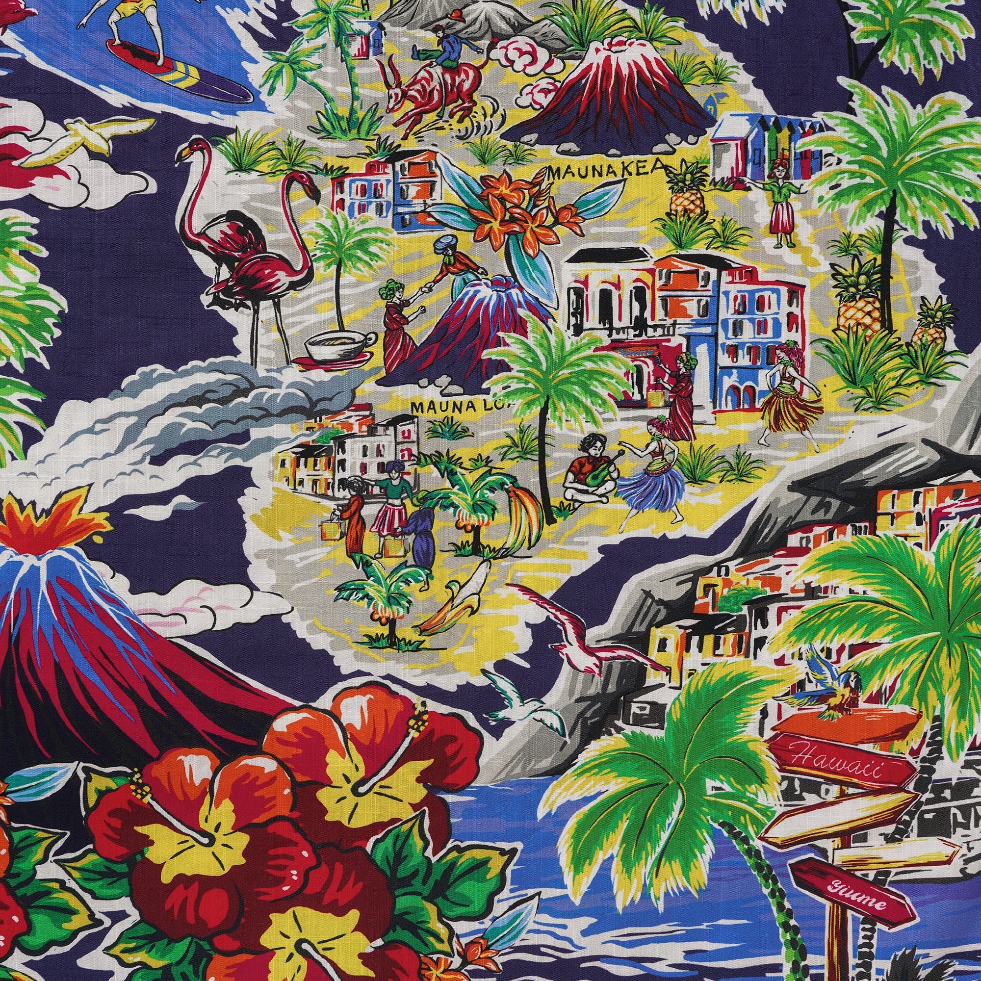 Men's Hawaiian Shirt Short Sleeve Button-down 100% Cotton White Aloha Hawaiian Vibes By Huan huan