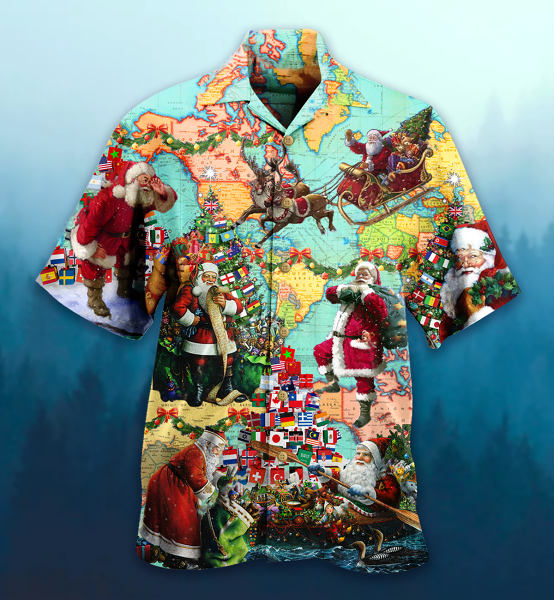 Chirstmas Love Santa - Hawaiian Shirt