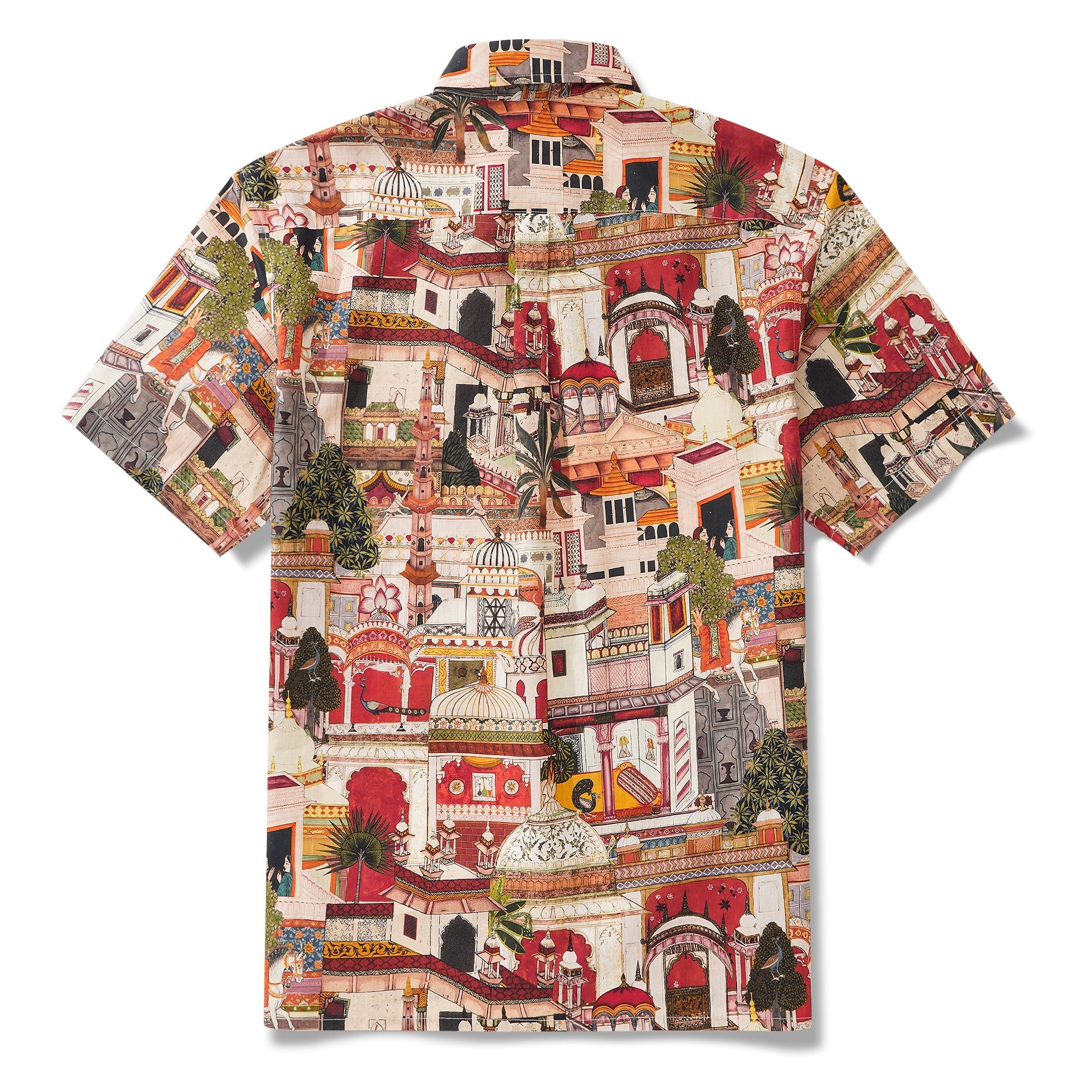 Men's Hawaiian Shirt Short Sleeve Button-down 100% Cotton Yellow Aloha Exotic Elegance By Mo