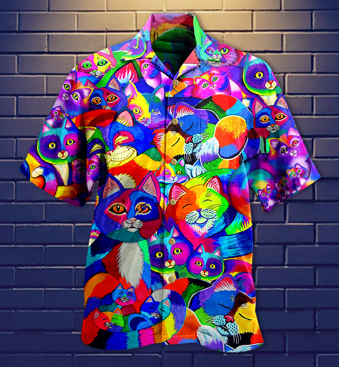 Cat Colorful Rainbow - Hawaiian Shirt