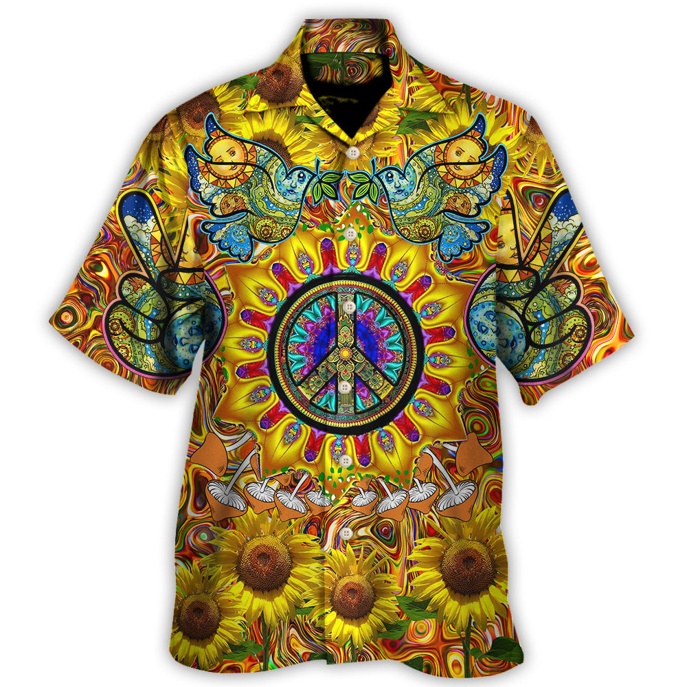 Hippie Sunflowers Love Sunshine Yellow Amazing Style - Hawaiian Shirt