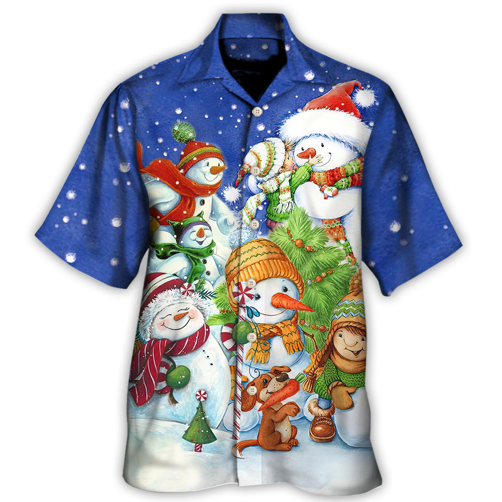 Christmas Snowman Merry Christmas Night - Hawaiian Shirt