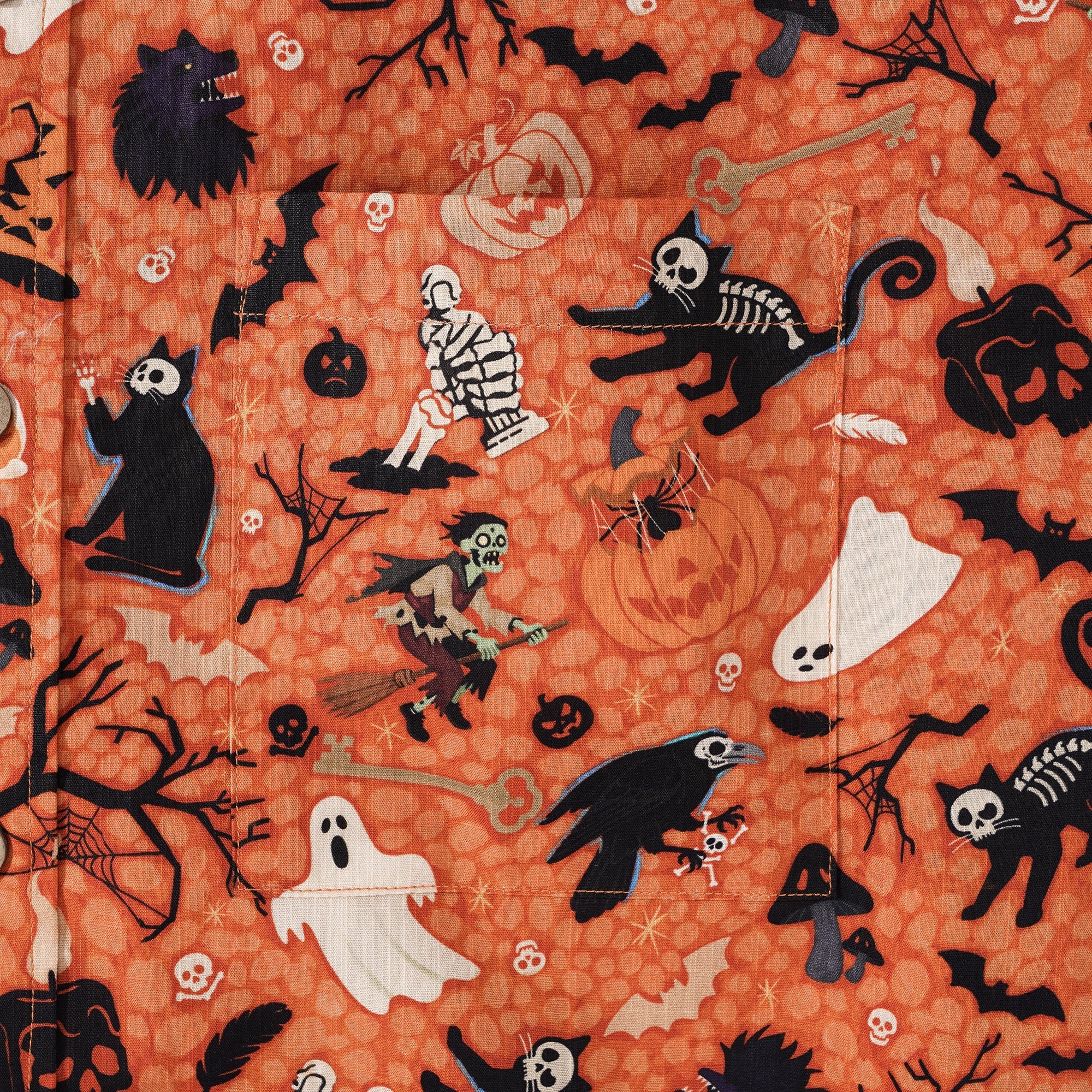 Halloween Gift Hawaiian Shirt For Men Orange Short Sleeve Button-down 100% Cotton Orange Aloha Shirt By Zeke