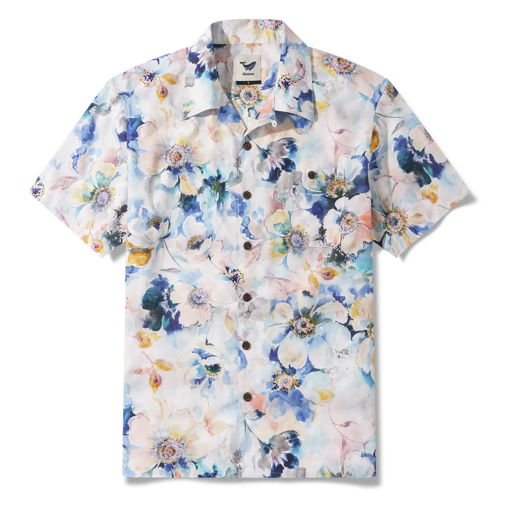 Men's Hawaiian Shirt Short Sleeve Camp Collar 100% Cotton Aloha VAVART-02 By MANISH PRAJAPATI-VAVART