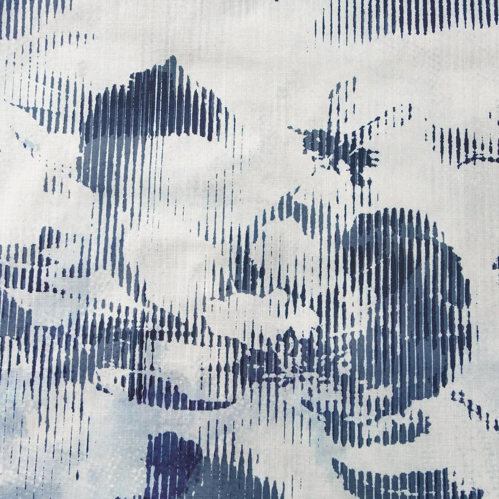 Bee Floral Men's Hawaiian Shirt Short Sleeve Camp Collar 100% Cotton Blue Aloha Floral Whispers In Halftone By Yeti