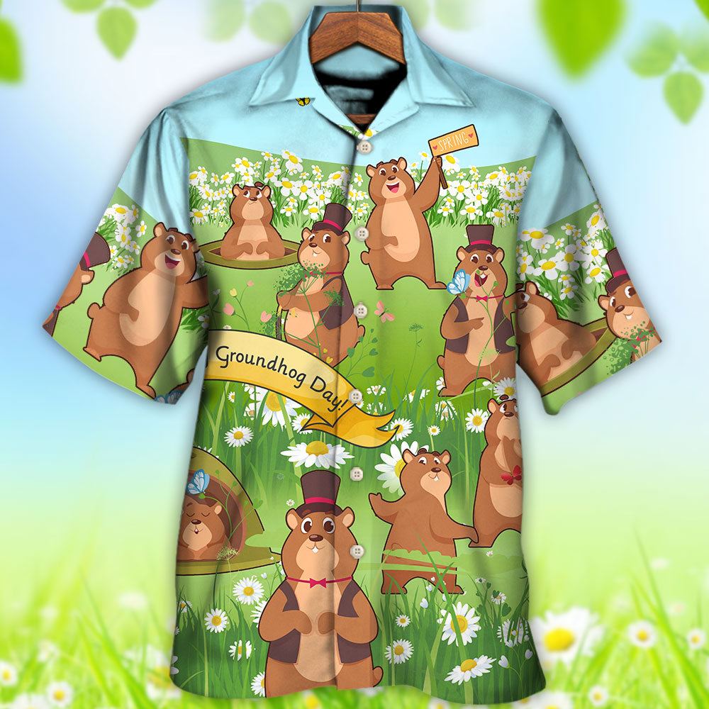 Groundhog Day Grass Flowers - Hawaiian Shirt