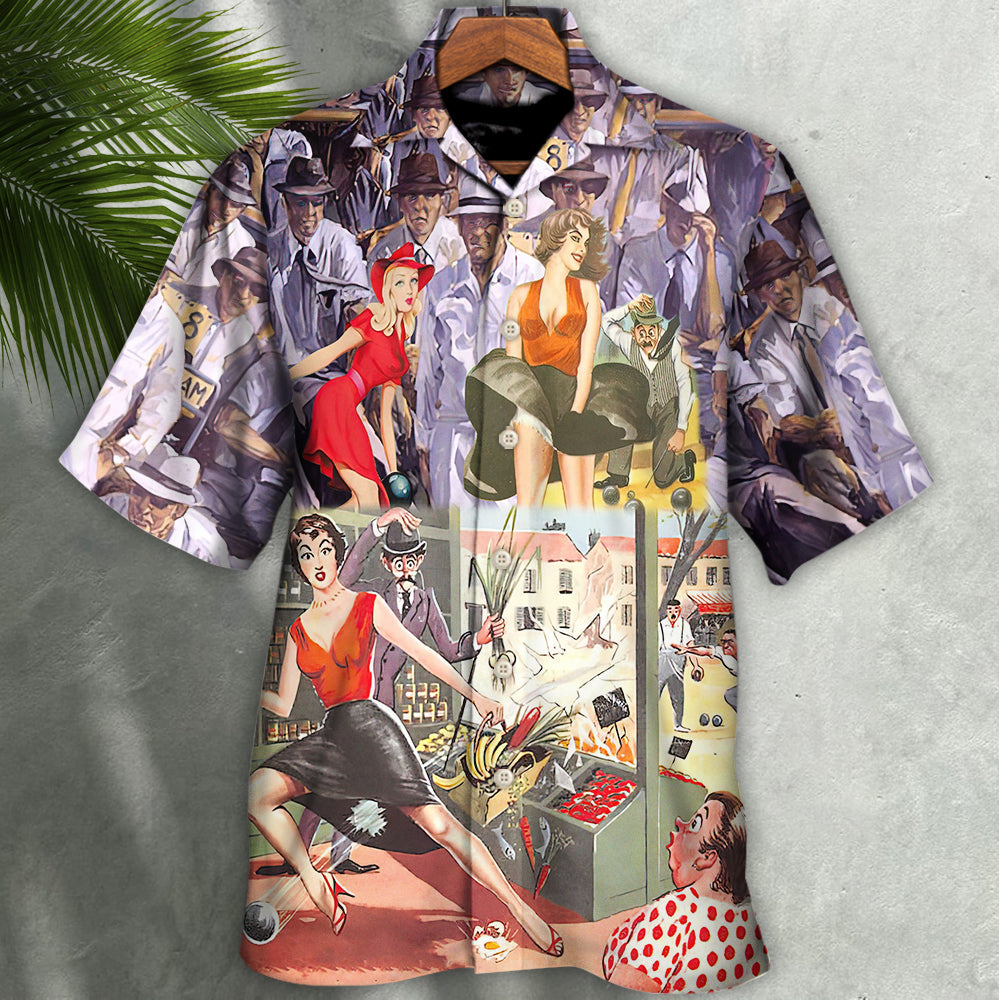 Lawn Bowling Oop! Look Girl And Lawn Bowling - Hawaiian Shirt