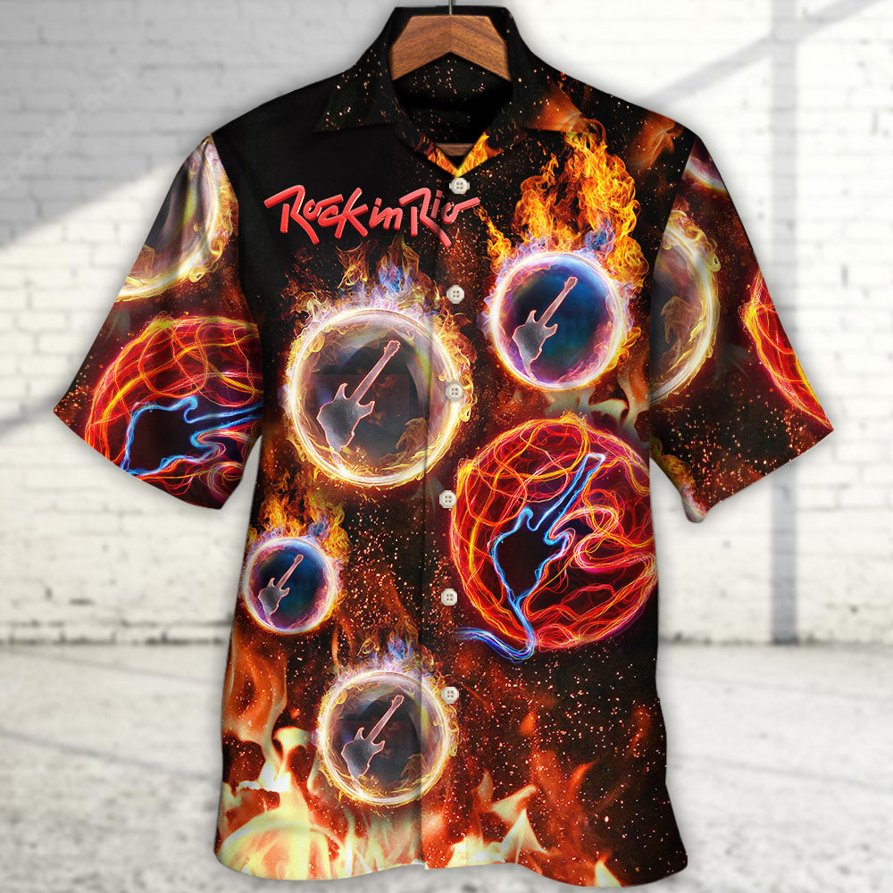 Rock In Rio With Fire Music Lover Amazing Style - Hawaiian Shirt