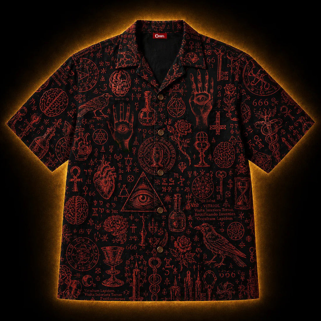 Witch's Grimoire — Blood Sigil Occult Hawaiian Shirt