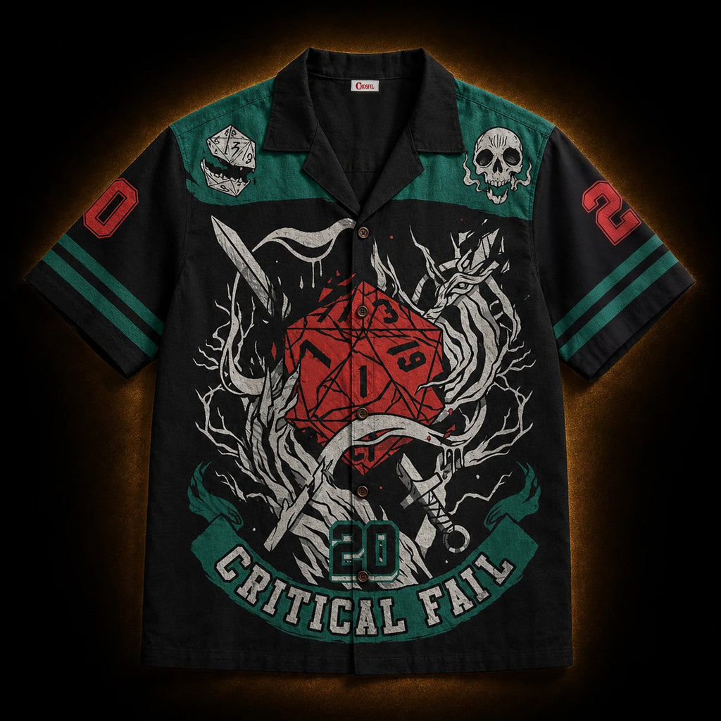 Dungeon Master 20 — Critical Fail D20 Hawaiian Shirt | Gaming Collection