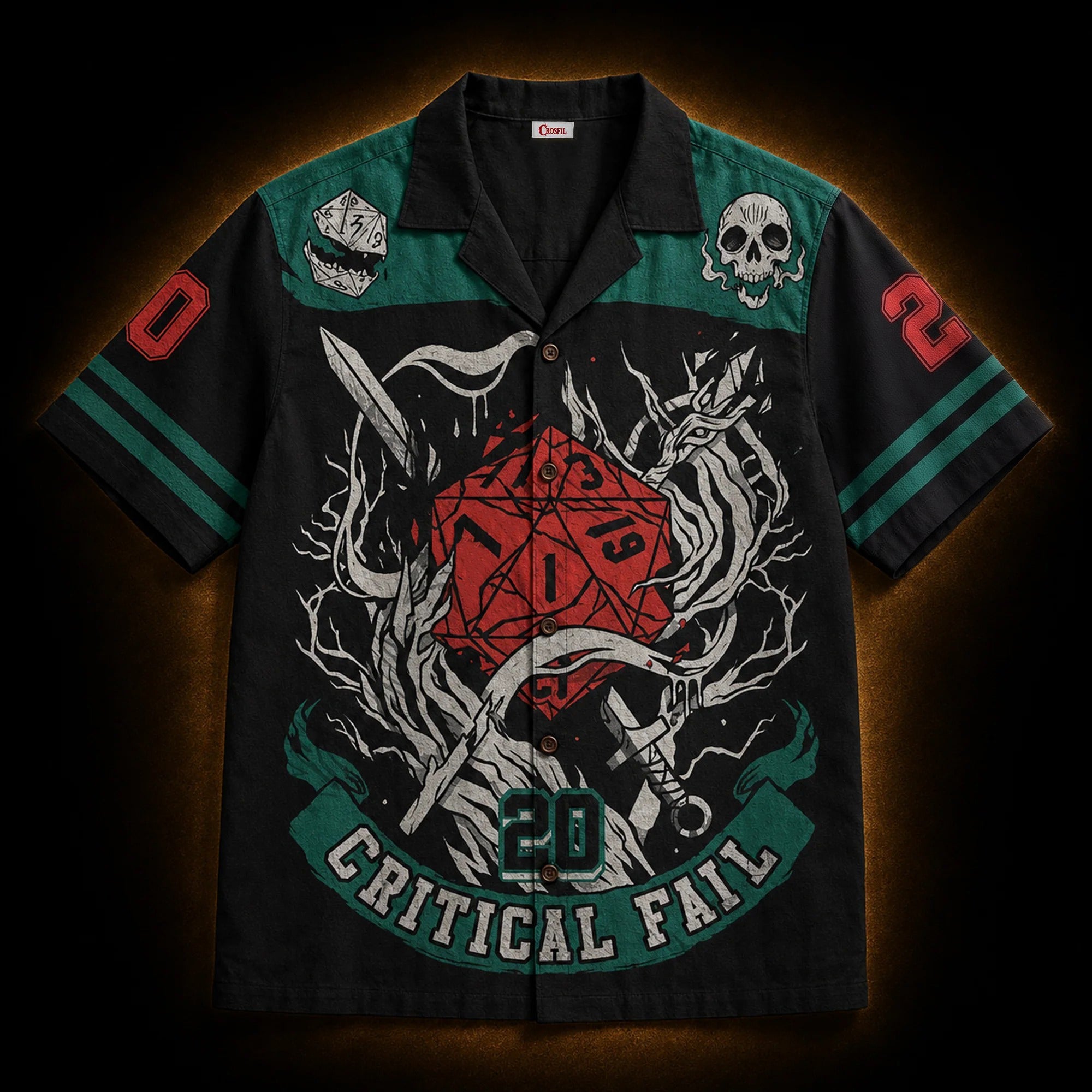 Dungeon Master 20 — Critical Fail D20 Hawaiian Shirt | Gaming Collection