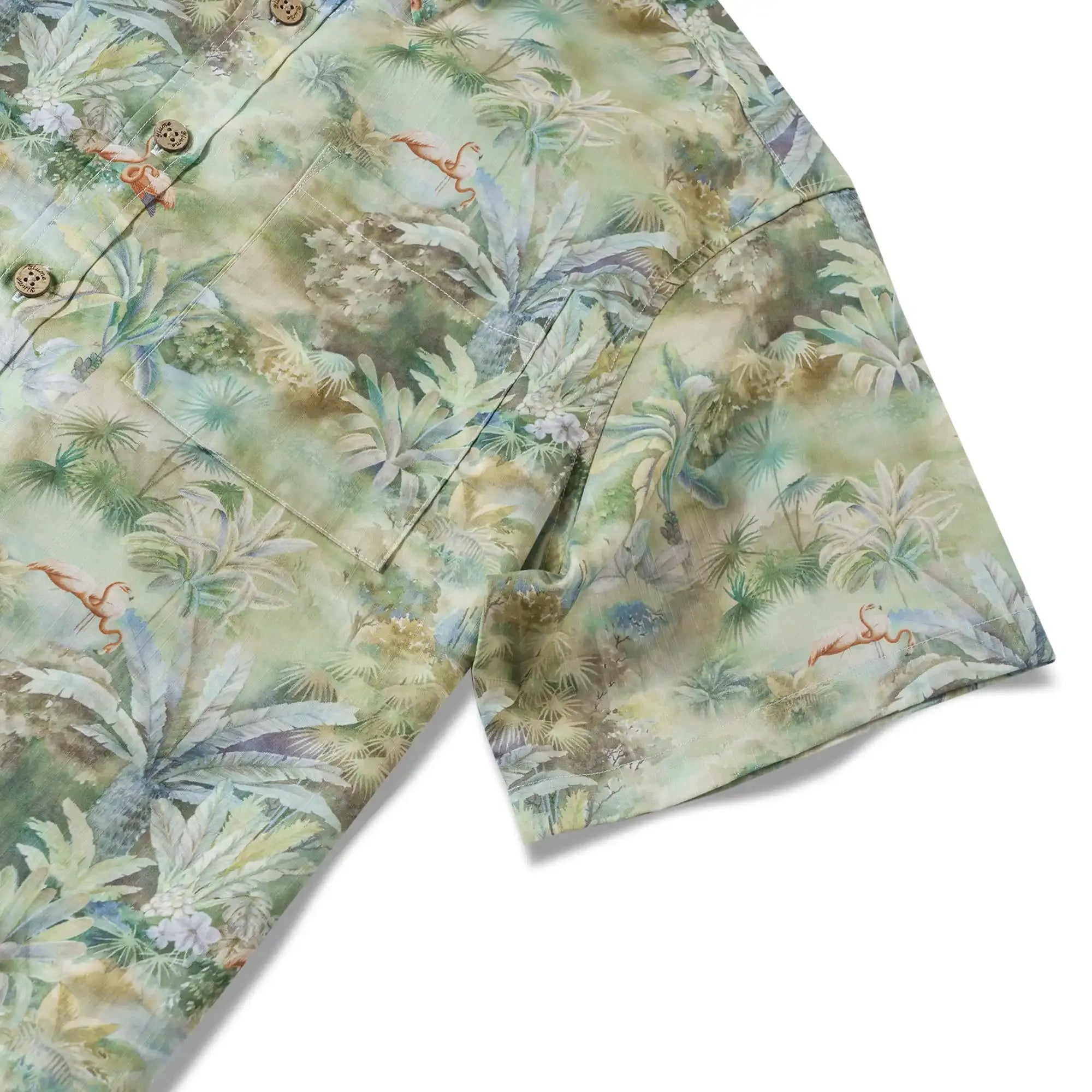Tropical Hawaiian Shirt For Men Exotic Charm Print Cotton Button-down Short Sleeve Aloha Shirt By Sylvia