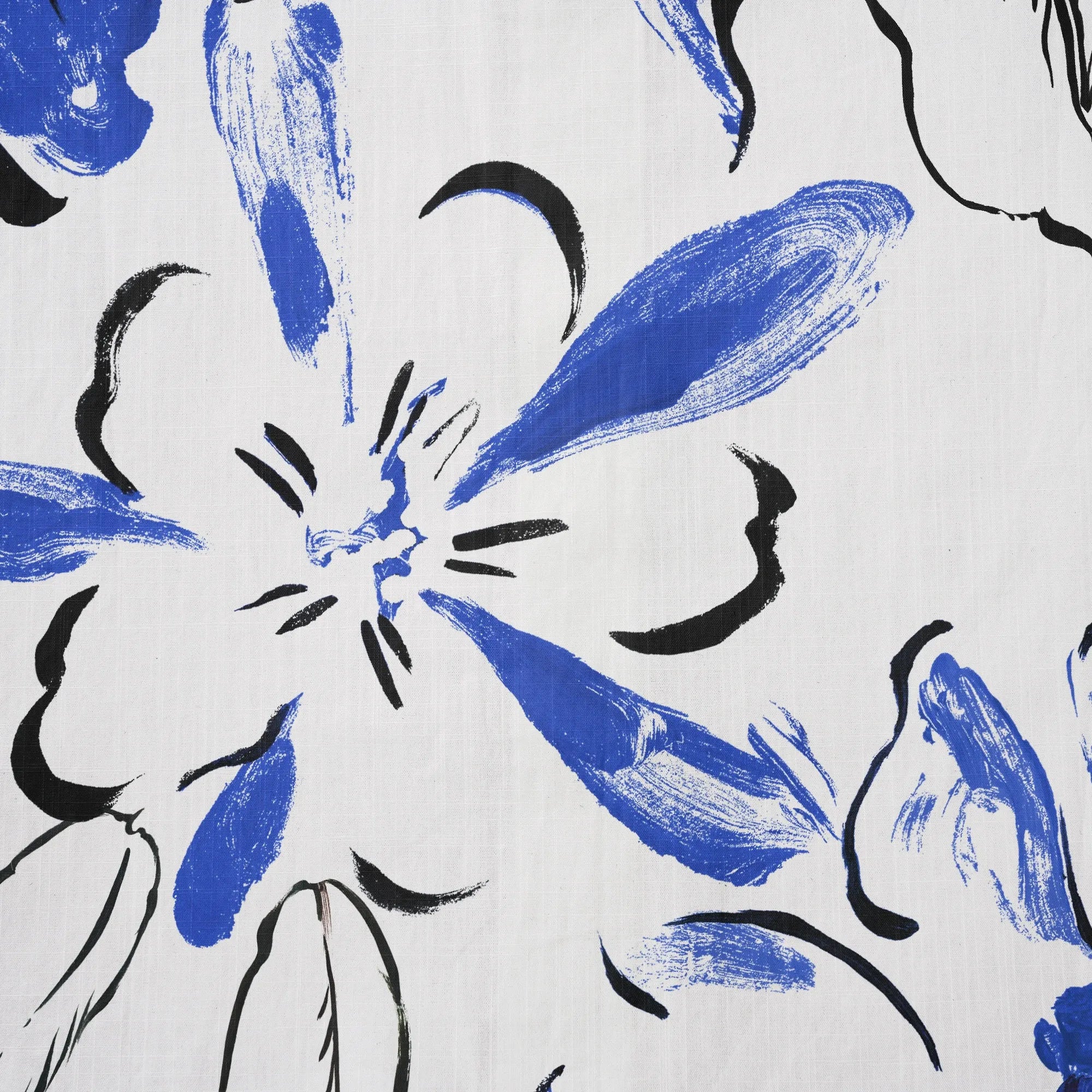 LeosWare® Men's Hawaiian Shirt Short Sleeve Button-up 100% Cotton Blue Aloha Indigo Blossoms Brushstroke By Huan huan