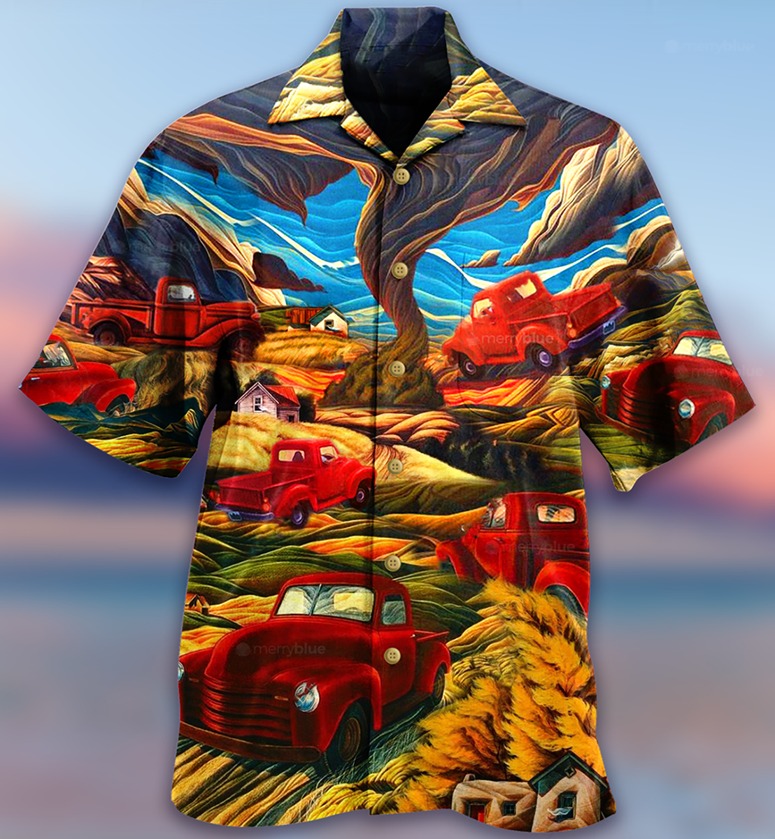 Car Love Red Mountain - Hawaiian Shirt