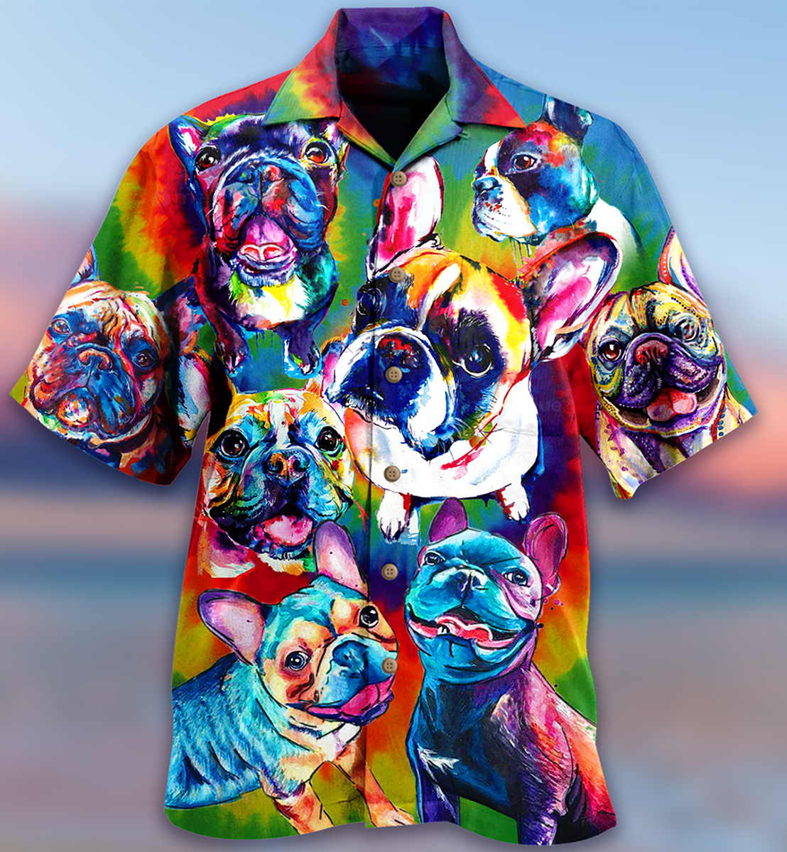 Pitbull Love Color Painting - Hawaiian Shirt