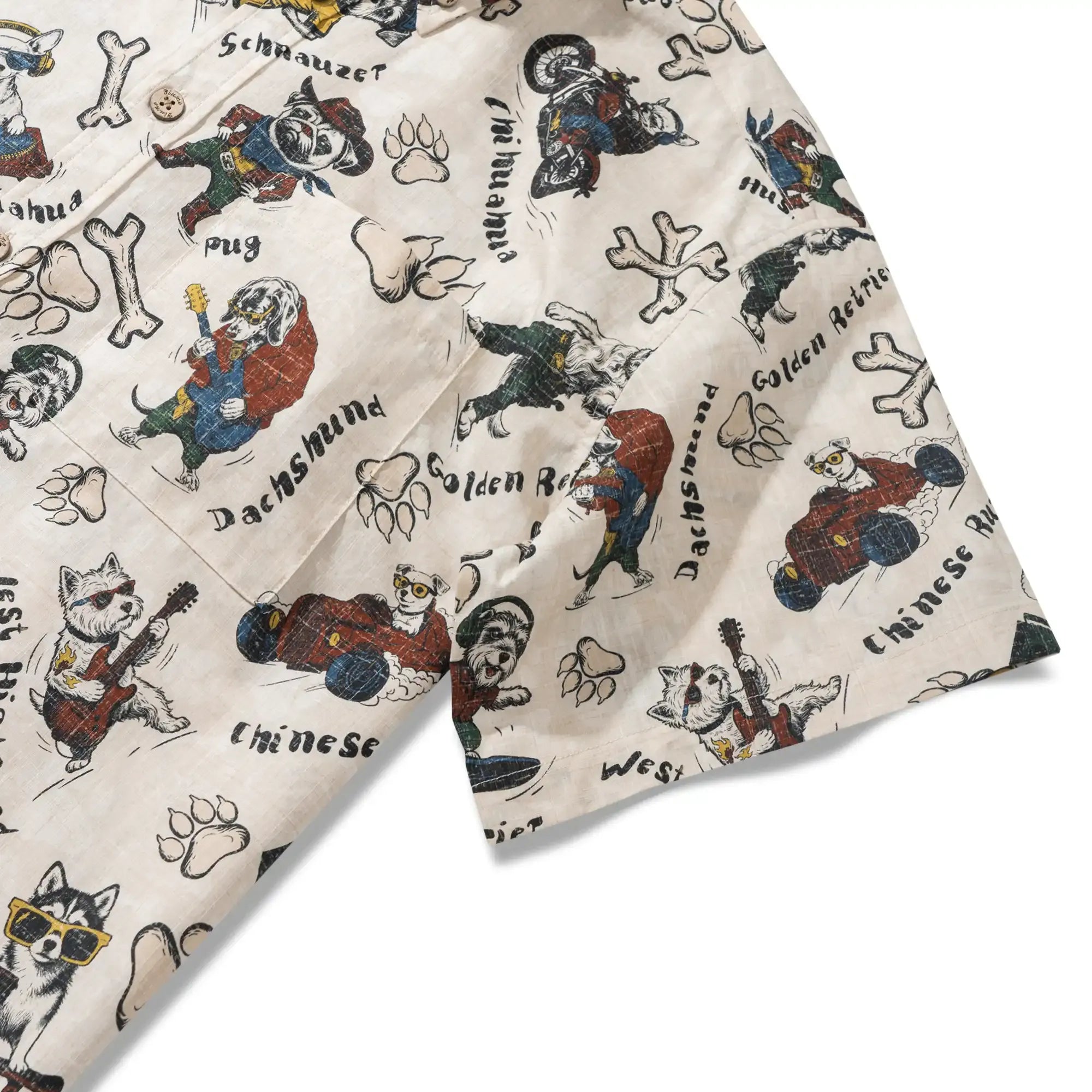 Dog Men's Hawaiian Shirt Short Sleeve Button-down 100% Cotton Blue Aloha Canine Clubhouse By Huan huan