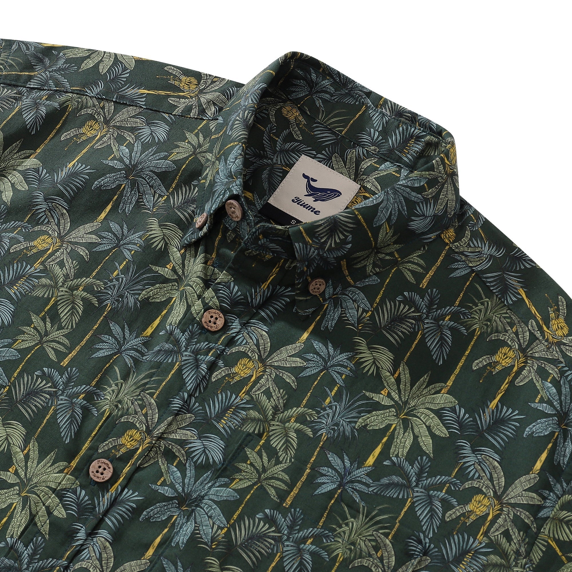 1950s Tropical Hawaiian Shirt For Men Rainforest Print Cotton Button Down Short Sleeve Shirt Tropical Rainforest By Sherry