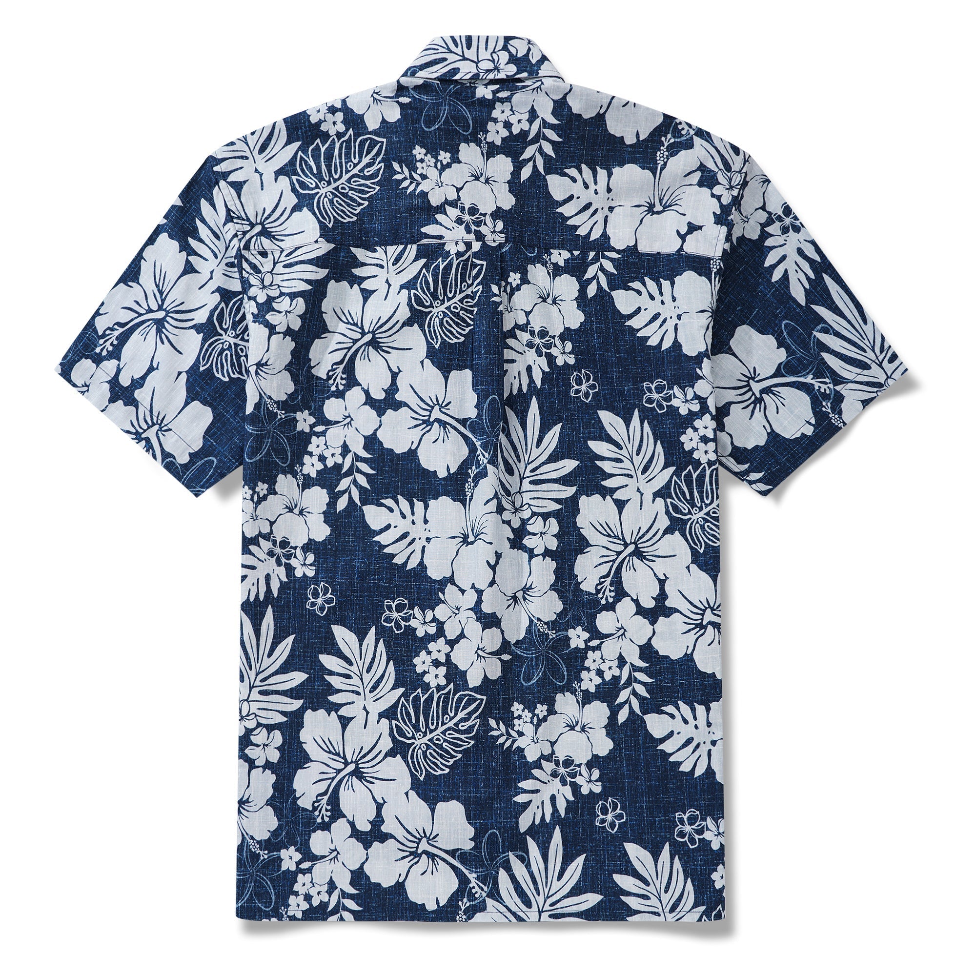 Floral Men's Hawaiian Shirt Short Sleeve Button-down 100% Cotton Blue Aloha Summer Whispers By Huan huan