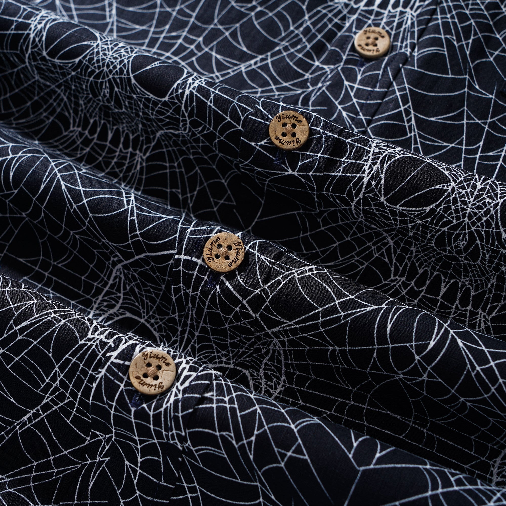 Men's Hawaiian Shirt Short Sleeve Button-down 100% Cotton Black Aloha Gothic Skull Spider Web By Mystic Hearts By Alejandra Valenzuela