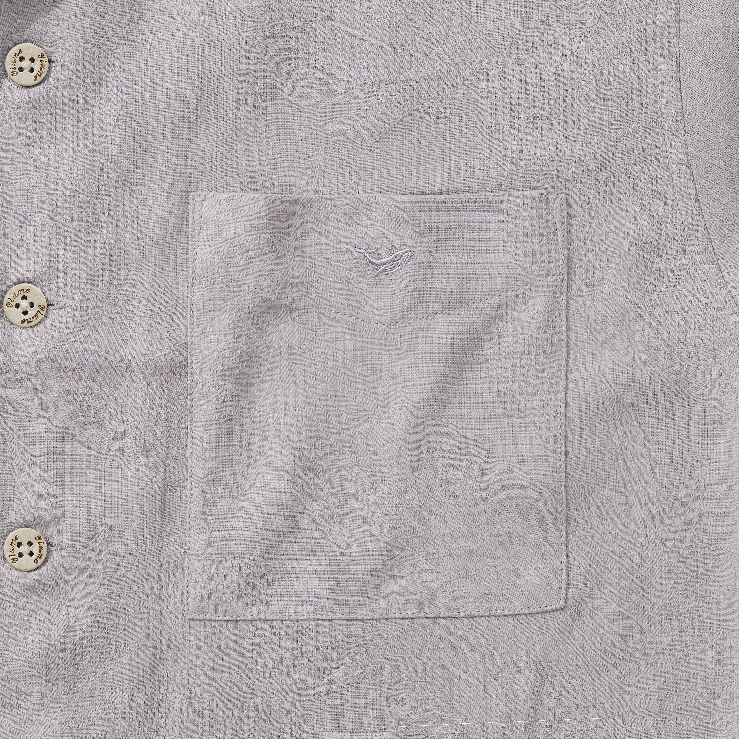 Hawaiian Shirt For Men Silk Jacquard Camp Collar