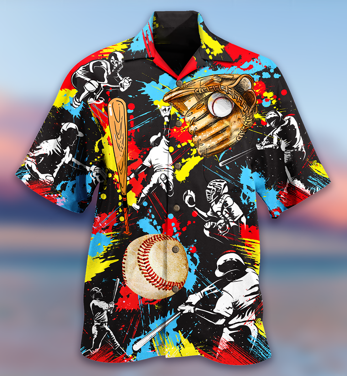 Ice Hockey Painting Love It My Passion - Hawaiian Shirt