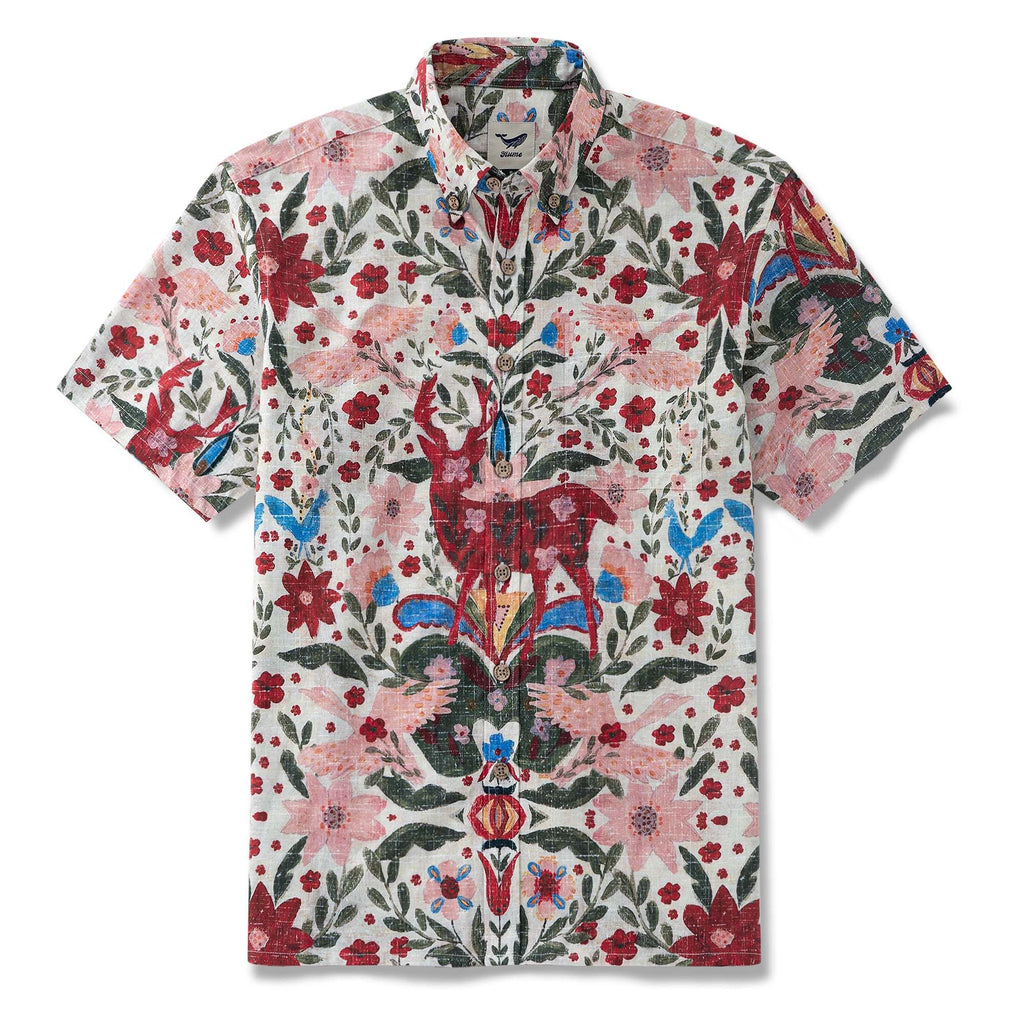 1950s Hawaiian Shirt For Men Transylvania Button-down Shirt Short Sleeve 100% Cotton Aloha Shirt By Yakima