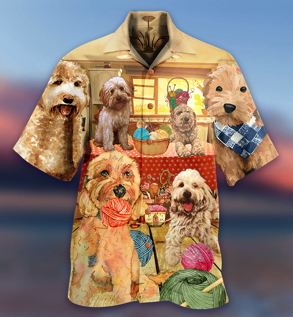 Goldendoodle Lovely Dog Crochet - Hawaiian Shirt