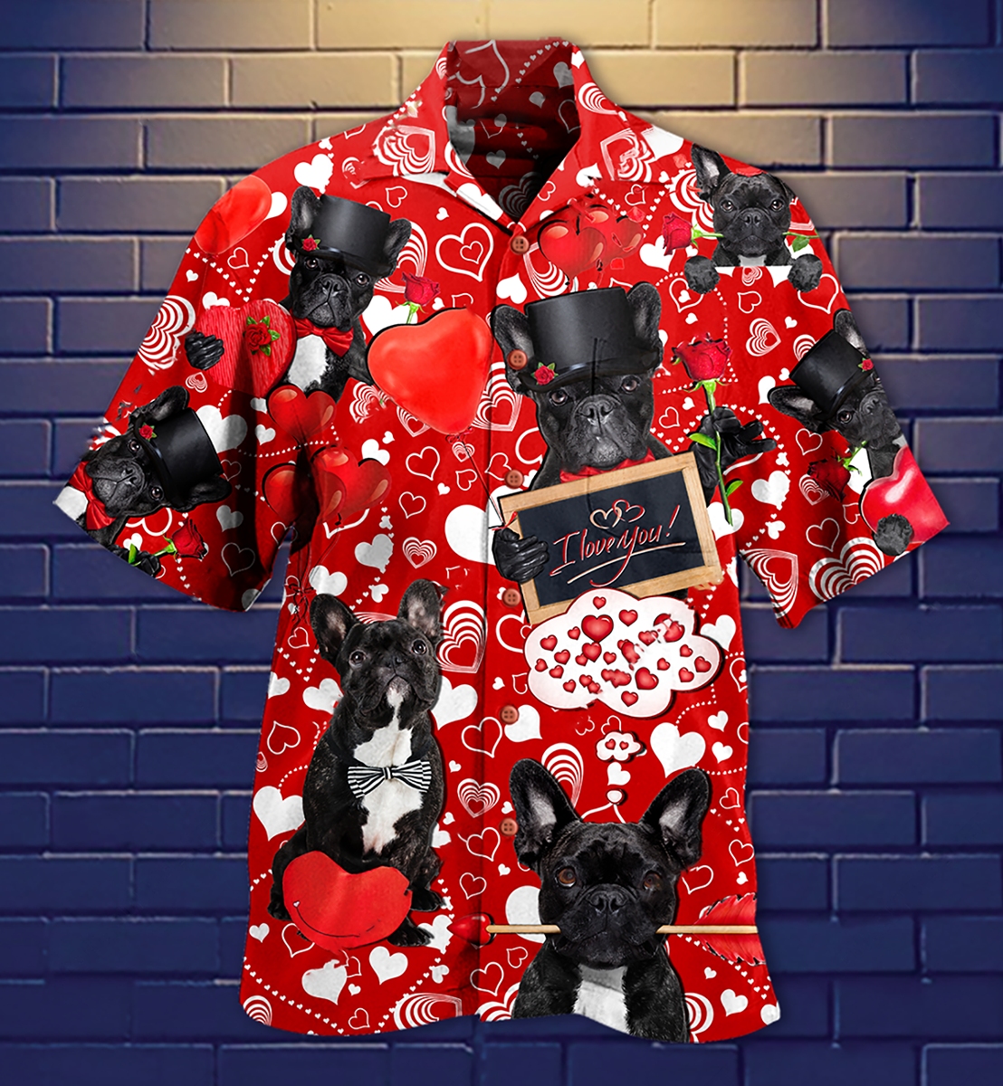 French Bulldog Dogs Love You - Hawaiian Shirt
