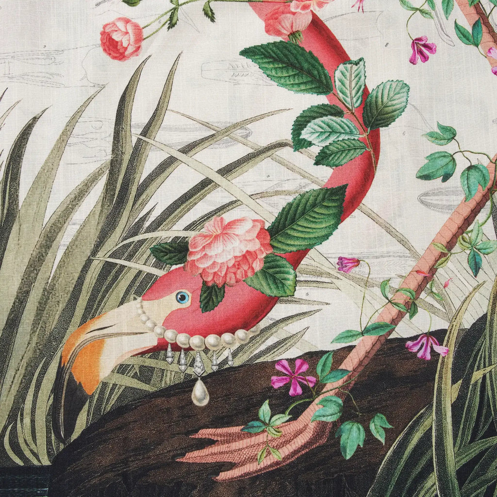Men's Hawaiian Shirt Short Sleeve Button-down 100% Cotton Flower Floral Aloha Flamboyant Flamingo Blooms By Mo