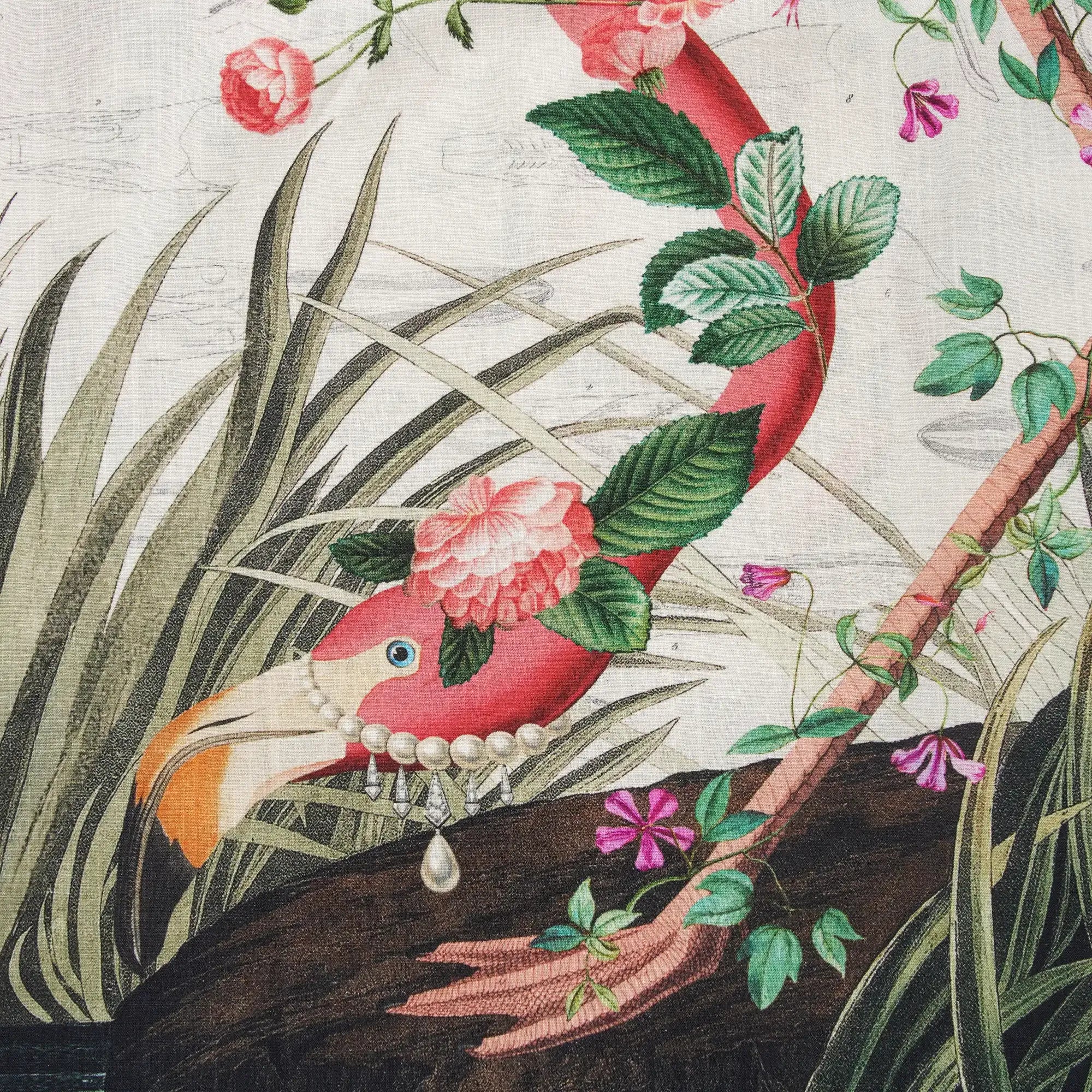 Men's Hawaiian Shirt Short Sleeve Button-down 100% Cotton Flower Floral Aloha Flamboyant Flamingo Blooms By Mo